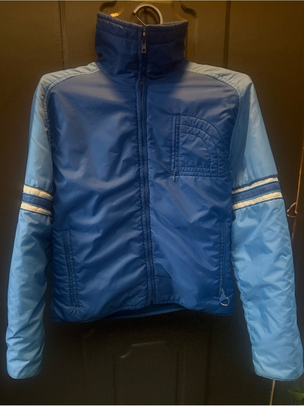 Vintage Ossi SkiWear Men’s Insulated Ski Jacket (Sky and Royal Blue, Medium)
